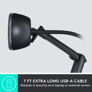 كاميرا الويب Logitech C505 HD ذات النطاق الممتد Logitech C505 HD Webcam – Long-Range Mic & Crisp Vid