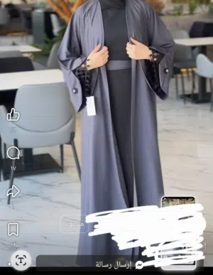عباية قطعتين ومع حزام وشال