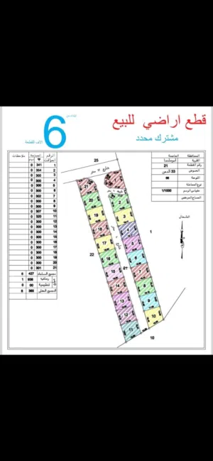 قطع أراضي للبيع - موقع مميز وتنظيم حديث المشترك المحدد