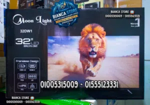 شاشة تلفزيون 32 بوصة مون لايت فريمليس بانل IPS جديدة زيرو بالضمان موديل Moon Light 32DW1