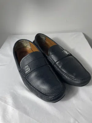 Bally Men’s Authentic Grained Black Leather Loafers - Size 9.5 US