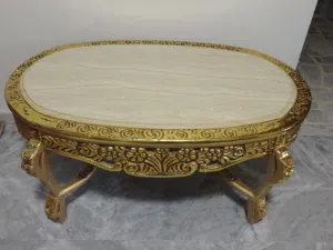 طاولة رخام جديدة مذهبة وراقية