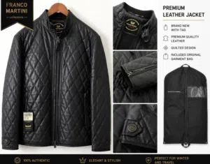 Franco Maritini Men’s Leather Jacket – New with Tag