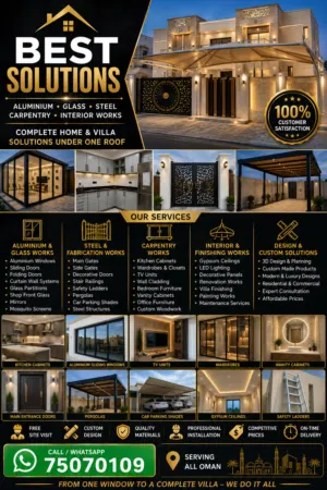 Best Solution – Aluminium, Glass, Carpentry & Maintenance Services Oman