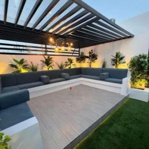 جلسة جلسات خارجية يوجد قماش مقاوم للسوائل يوجد  وقماش ضد السوائل ومقام للحرارة