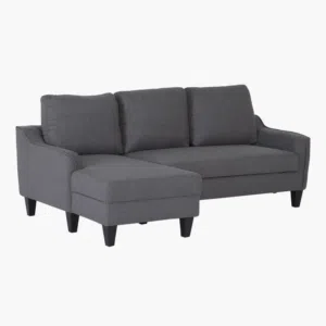 3-seater Grey Fabric L-shaped Sofa Bed