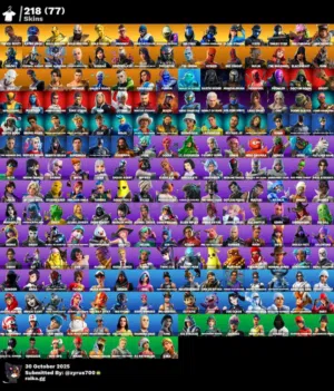 TRAVIS SCOTT  ASTRO JACK RARE FORTNITE ACCOUNT with 218 Skins