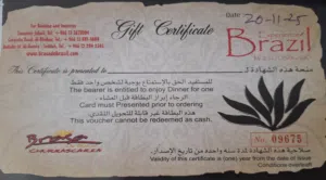 I would like to sell my Brasa De Brazil restaurant vouchers