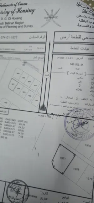 ارض سكنية في الباردة بولاية السويق
