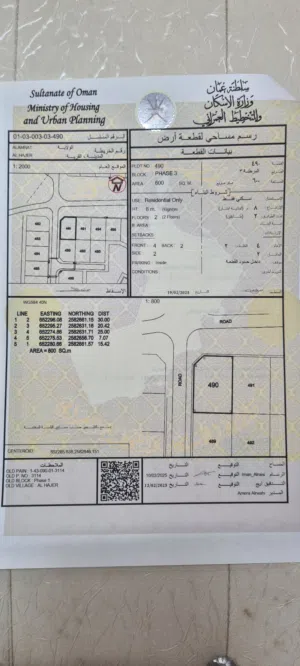 العامرات_ الحاجر الاولى_ ارض ممتازة جداً اول خط وكورنر وعلى شارع قار _ قريب جامع العزيز