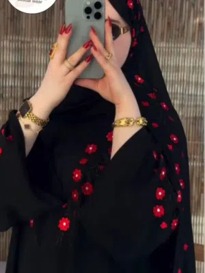 عباية الستاتي التطريز على الاكمام وصلت