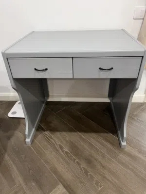 Grey Wooden Desk with 2 Drawers