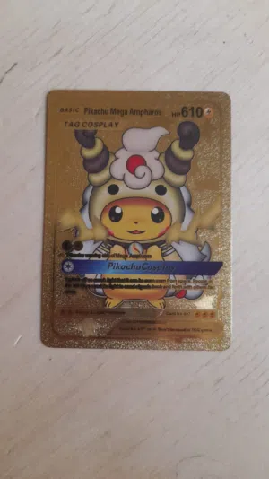 Pikachu Mega Ampharos Cosplay Proxy Golden Pokémon Card