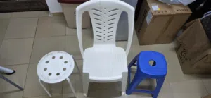 3 Chairs + Big Plastic Trash Bin