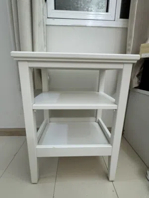 IKEA White Wooden 3-Tier Shelf Unit – Quick Sale