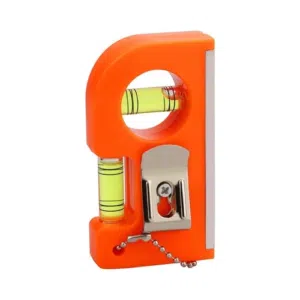 Mini Pocket Level 2 Bubble Spirit Leveler Metal Key Chain Hook Measuring
