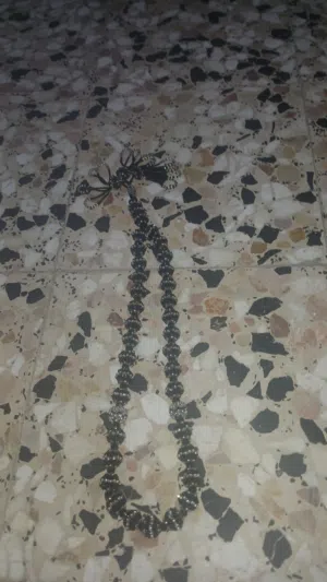 مسبحة كريستال أسود وفضي مميزة وشغل أيد نظيف ــهدية فخمة