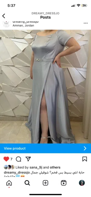 فستان لون رمادي