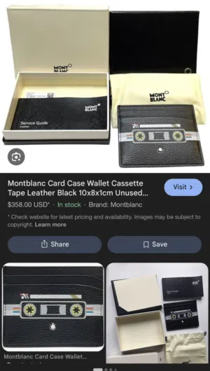 للبيع كارد هولدر مونت بلانك لمتد ادشن Montblanc Card Case Wallet Cassette Tape Leather Black