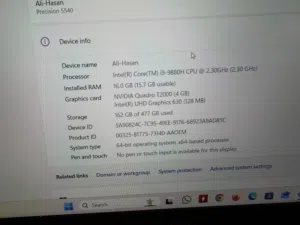 السلام عليكم لابتوبين الاول i9 جيل تاسع &الثاني i5الجيل الثامن المواصفات موجوده بلصور ثنينهن ابيعهن