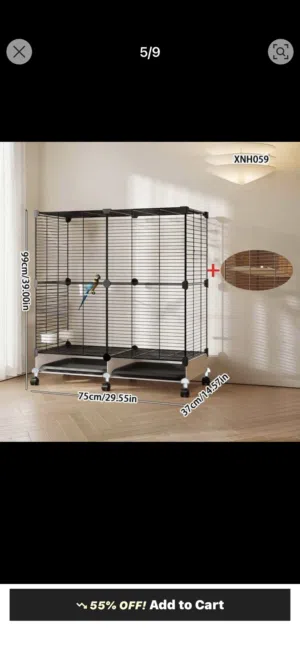 قفص ببغاء كبير حديد اصلي