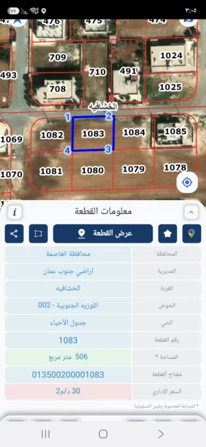 Residential Land for Sale in Amman Alkhashafia