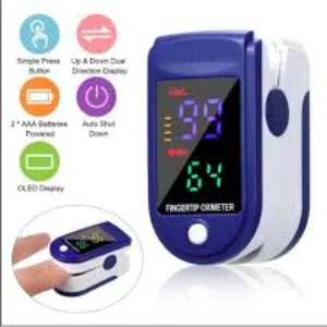 جهاز فحص نسبه الاكسجين بالدم على الاصبع + معدل ضربات دقات القلب oximeter