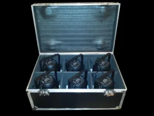 Set Of Six 3in1 (RGB) PAR CAN LED Light 54 Lens (486 Watts) + Flight Case