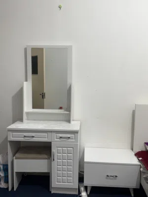 Mirror table with chair &bedside table