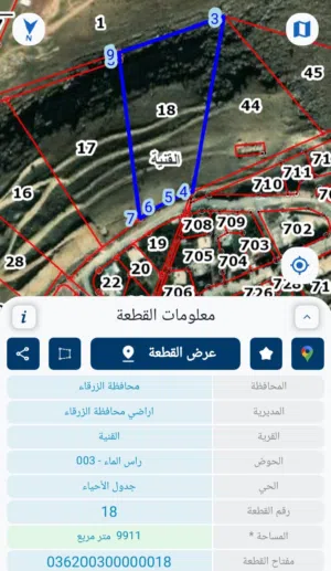ارض للبيع منطقة القنية الغنبة عن التعريف تابعة لمحافظة الزرقاء