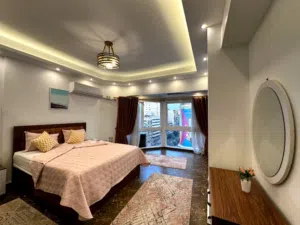 للايجار اليومى شقة فندقية باميز لوكشين المهندسين فيو جامعة الدول الرئيسي