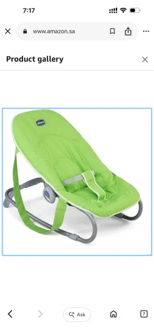 هزاز بيبي  chicco bouncer لون اخضر هزاز بيبي juniors bouncer لون زهري