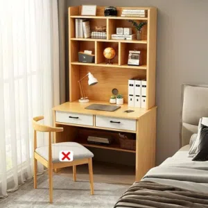 مكتب دراسة بتصميم عصري عملي لوح خلفي مغلق بالكامل لثبات وشكل أجمل  فتحة خلفية لتمرير الأسلاك