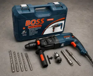 BOSS Professional Hammer Drill Machine Kit – Heavy Duty Power Tool Set