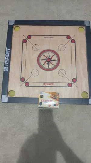 Carrom Board with coins