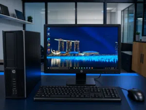 HP Core i7 - Computer Set Speed 3.40Ghz 8GB RAM  250GB SSD Win 11 Pro 19′′ HD Monitor-/