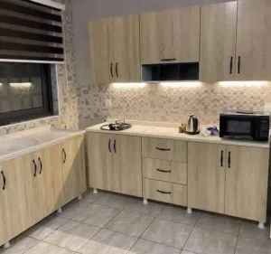 كاونتر وملحق mdf قياس مترين مع سنك مترو20مرمر بسعر 285الف