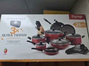 طقم طناجر ومقالي وسكاكين من 25 قطعة من prestige