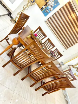 طاوله سفره 8 كراسي modern من أحدث وارق الموديلات خشب زان ولاتيه 18 اندونيسي ماركة الدب