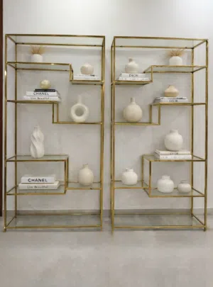 مكتبة مودرن لون ذهبي