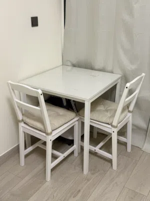 IKEA Minimal Dining Table with 2 Chairs – Simple Design – Excellent Condition