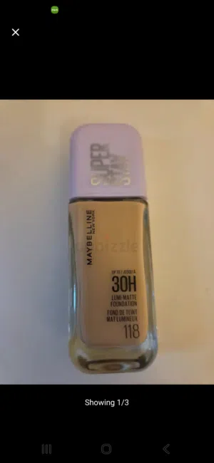 كريم اساس ميبيلين الدرجة 118/ Maybelline Super Stay 30 H luma matte shade 118
