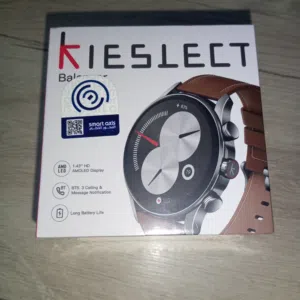 ساعه kieslect الذكية Unisex لون اسود وجلد بني غير مستخدمه جديده