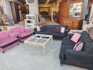 طقم سبع مقاعد خشب سويد بالكامل