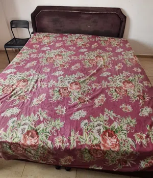Bed with raha mattresses & 4 door cupboard