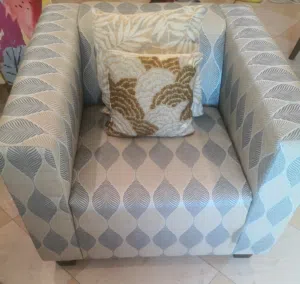 L shape sofa + chair + cushion كنبة حرف L + كرسي + خدوديات
