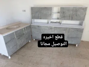 كاونترات mdf مترين مع ملحق وسنك التوصيل مجانا لجميع المحافظات