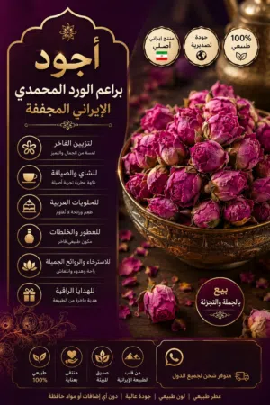 أجود براعم الورد المحمدي الإيراني المجففة