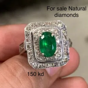 Natural Emerald & 54 Natural Diamond ring