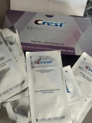 Crest 3d white strips 1 hour لزقات تبييض الاسنان البيع بلحبه